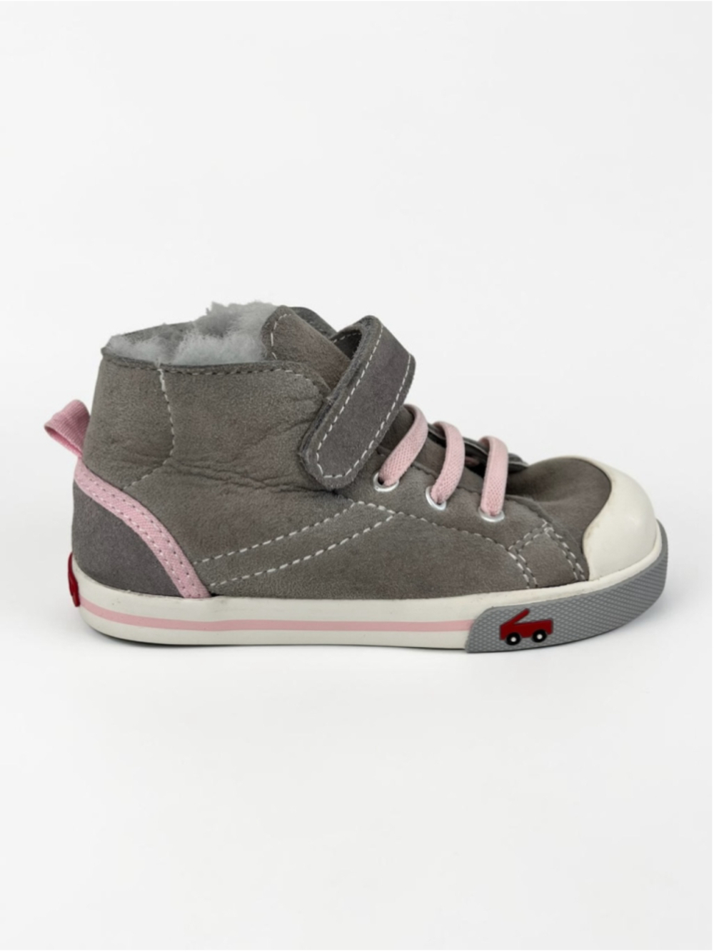 See Kai Run Devon Shearling Lined Winter Sneakers Gray Pink Toddler 9